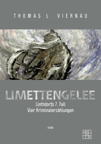 Das Cover von Limettengelee von Thomas L. Viernau. Ein graues Cover mit einem Gemälde im oberen Bereich.